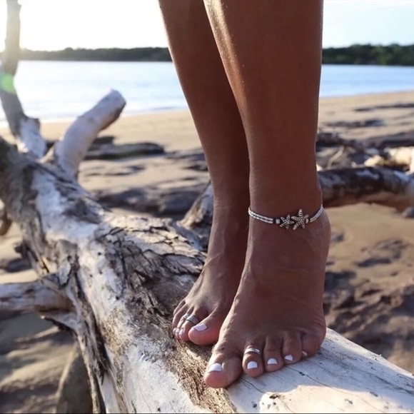 Jewelry - Starfish beaded adjustable ankle bracelet anklet